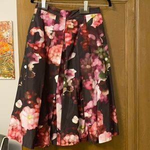 Pink Tartan Floral Party Skirt